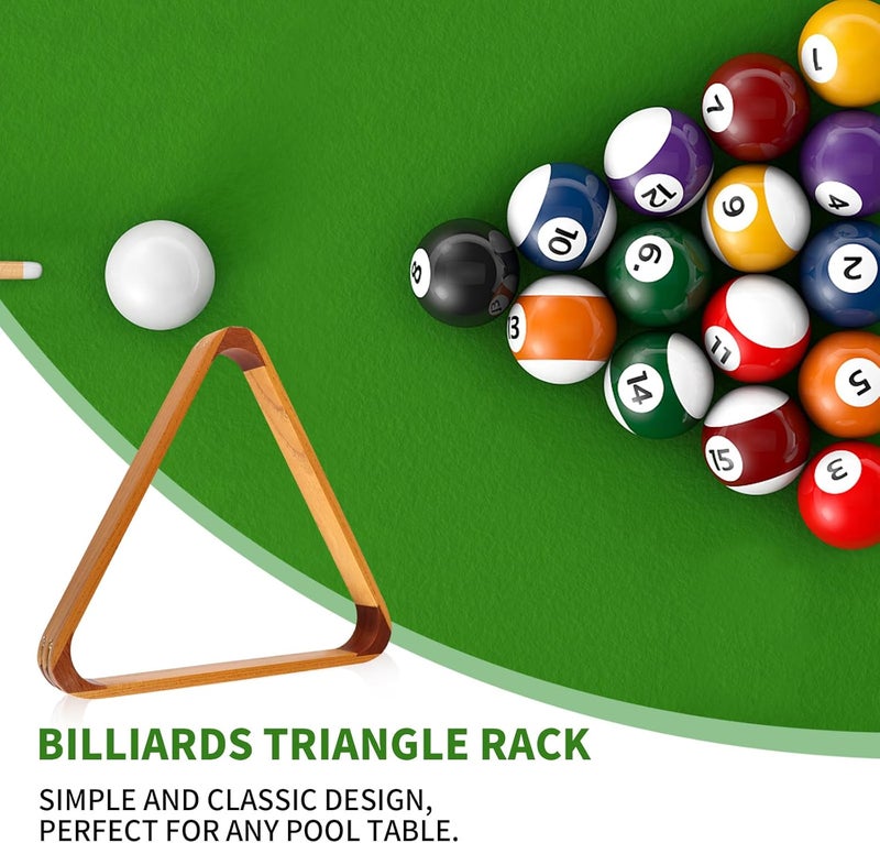 HMQQ Solid Wood Billiard 8-Ball Triangle / 9-Ball Diamond Pool Ball Racks for 2-1/4" Pool Balls, Pool Table Accessories (Yellow) - Image 3